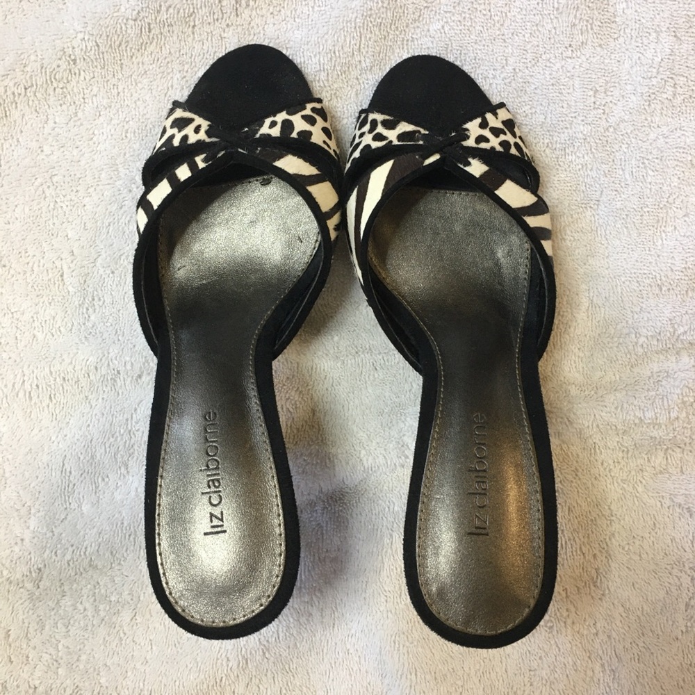 NWT Liz Claiborne Black & White Heels Size 6 - Picture 3 of 6